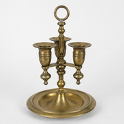 Antique Brass Three-Light Chamberstick